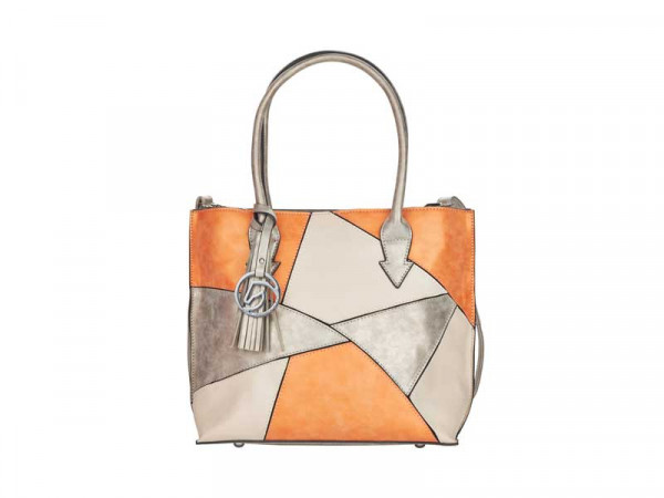 Remonte Damen Handtasche Bag i.Bag Perle/Orange/Crema